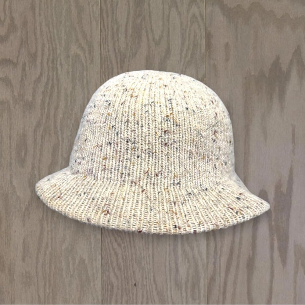 Vintage Arlin Arlington Knit Hat Beige Speckled Wool Blend Made in Taiwan